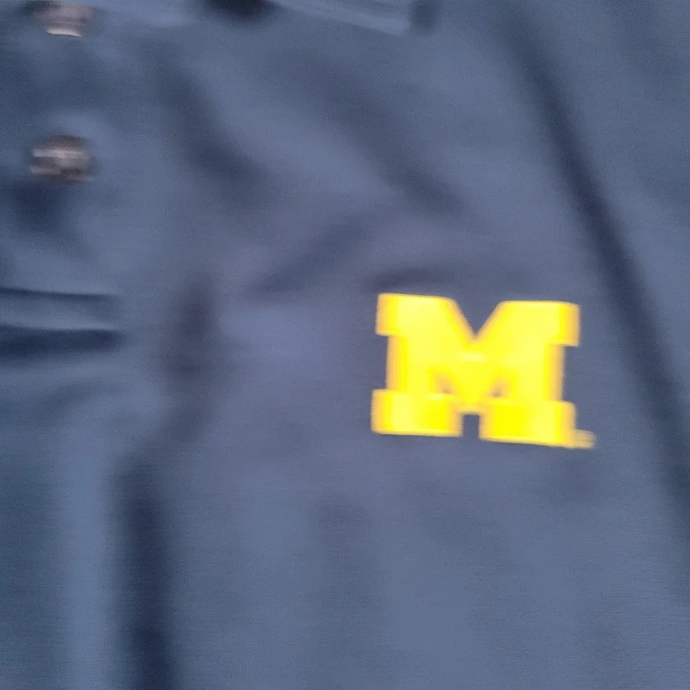 Nike Polo Shirt Mens XXL Blue Michigan Wolverines Dri-FIT Colorblock Authentic - Picture 3 of 16